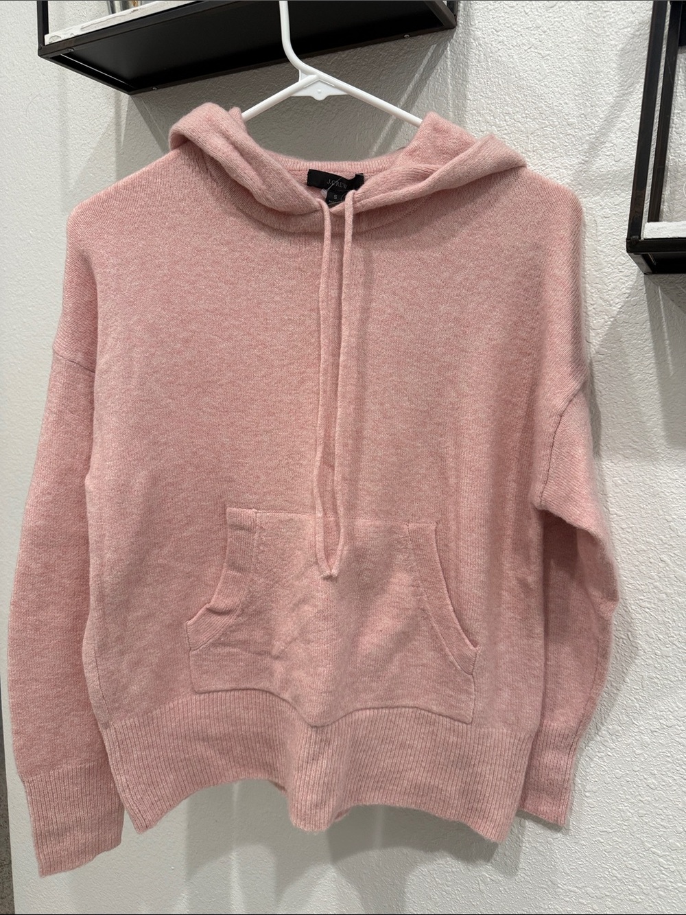 J. Crew Blush Pink Cashmere-Blend Hoodie Sweater